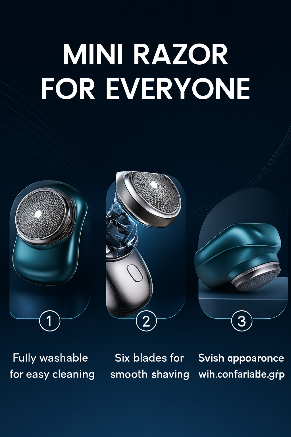 Mini Cordless Electric Shaver for Men & Women – Waterproof Wet & Dry USB Rechargeable Portable Beard & Body Trimmer