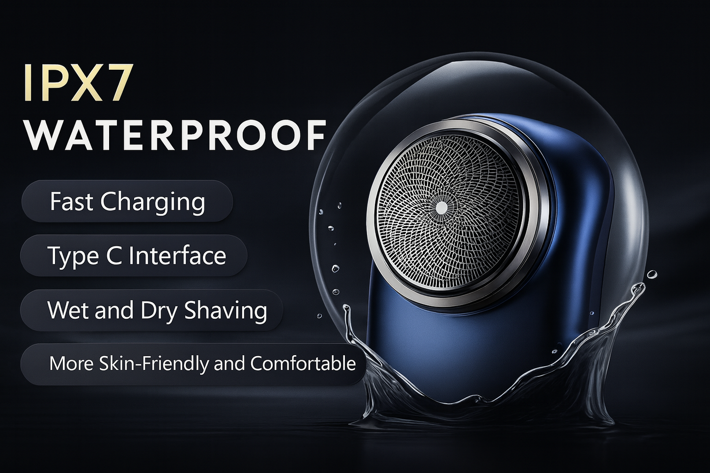 Mini Cordless Electric Shaver for Men & Women – Waterproof Wet & Dry USB Rechargeable Portable Beard & Body Trimmer